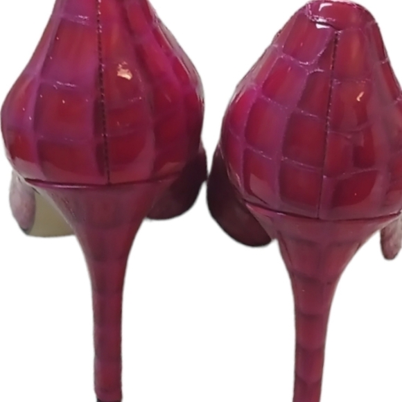 Enzo Angiolini EA MERRYANN Leather Peeptoe Heels size 8.5 EUC BARBIECORE - Picture 6 of 6